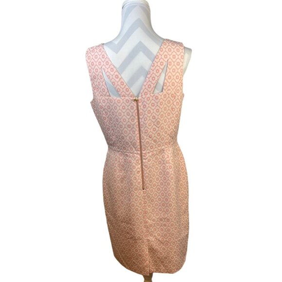 Tahari Women's Sheath Dress Size 10 Sleeveless Floral Pink White - Picture 3 of 6